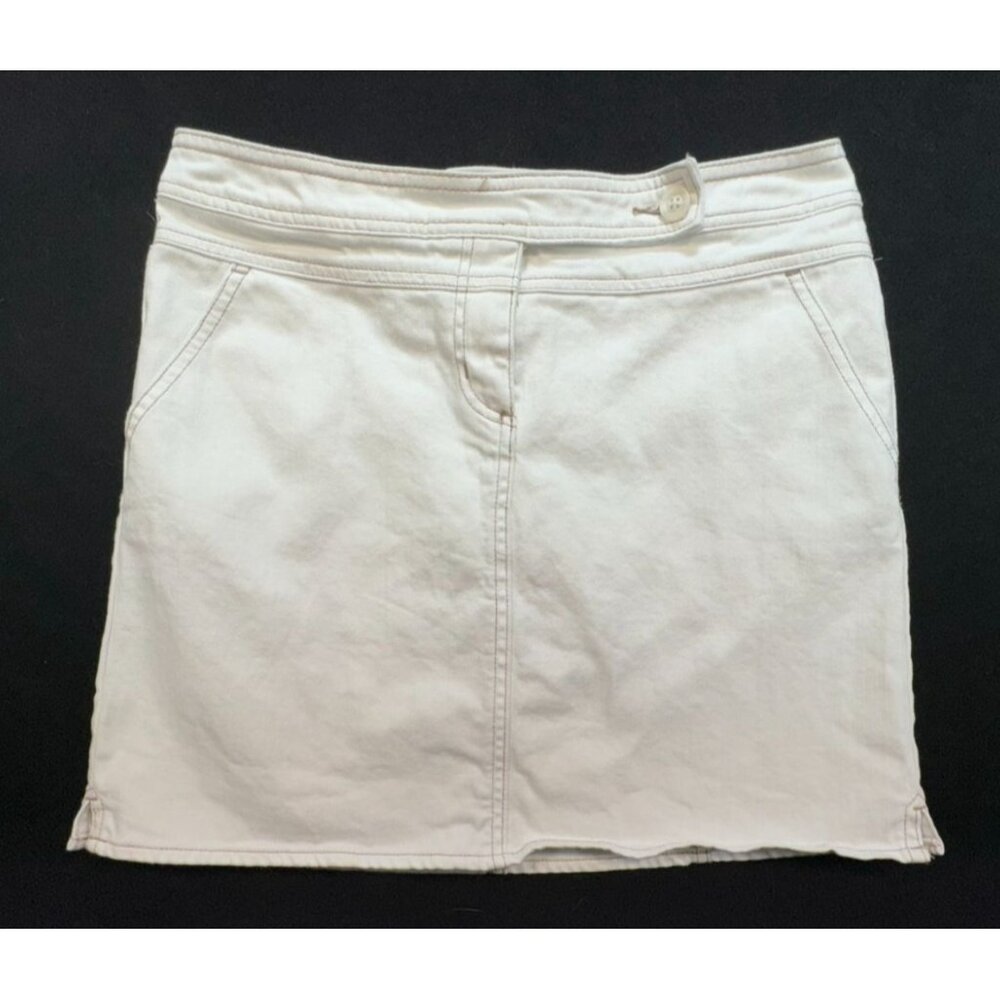 Tommy Hilfiger Womens White Cotton & Spandex Skirt Size 6 Y2K